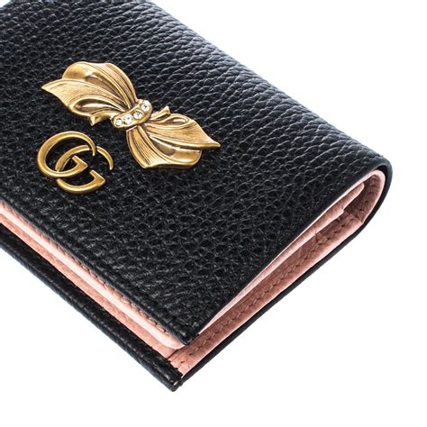 gucci marmont 2.0 coin case|Gucci card case with bow.